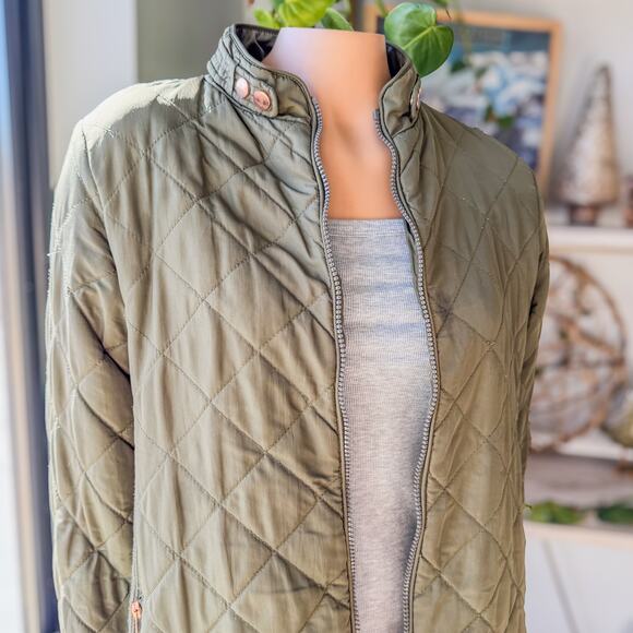 Motherhood Maternity, Quilted Lightweight Zip Up Jacket, Women's Medium, Green - Picture 2 of 12